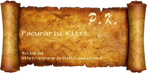 Pacurariu Kitti névjegykártya